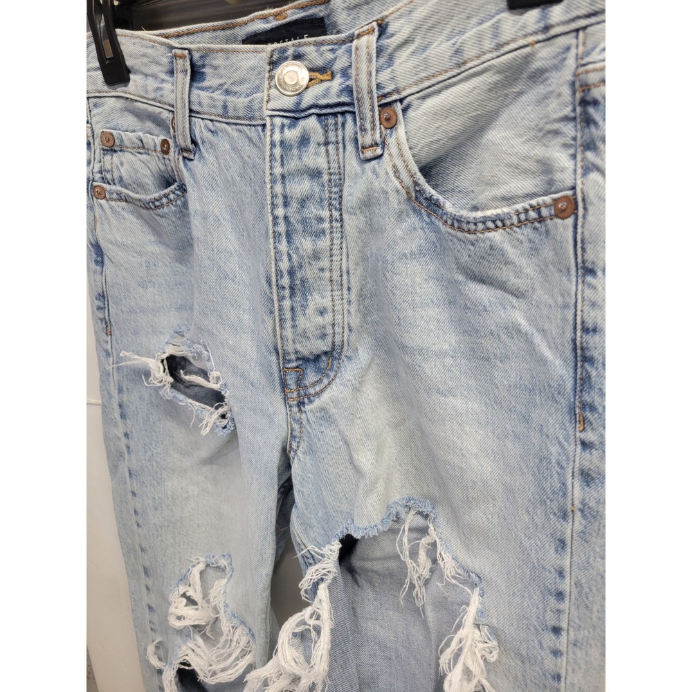 Aeropostale 90s Baggy Light Wash Distressed Ripped Denim Y2K Jeans Women 2 Reg